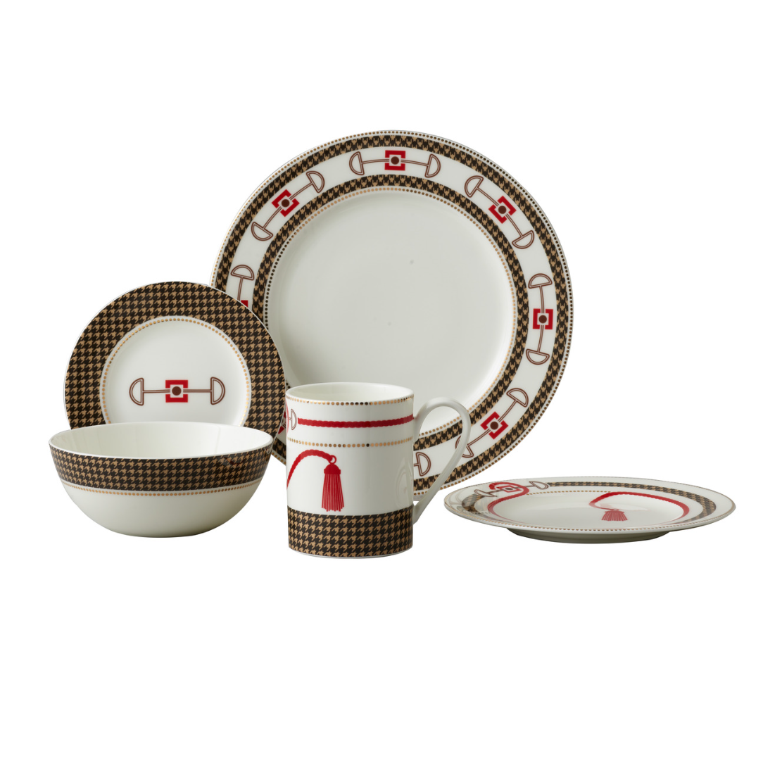 The Equestrian Collection - (4 Set) 5-Piece Place Setting